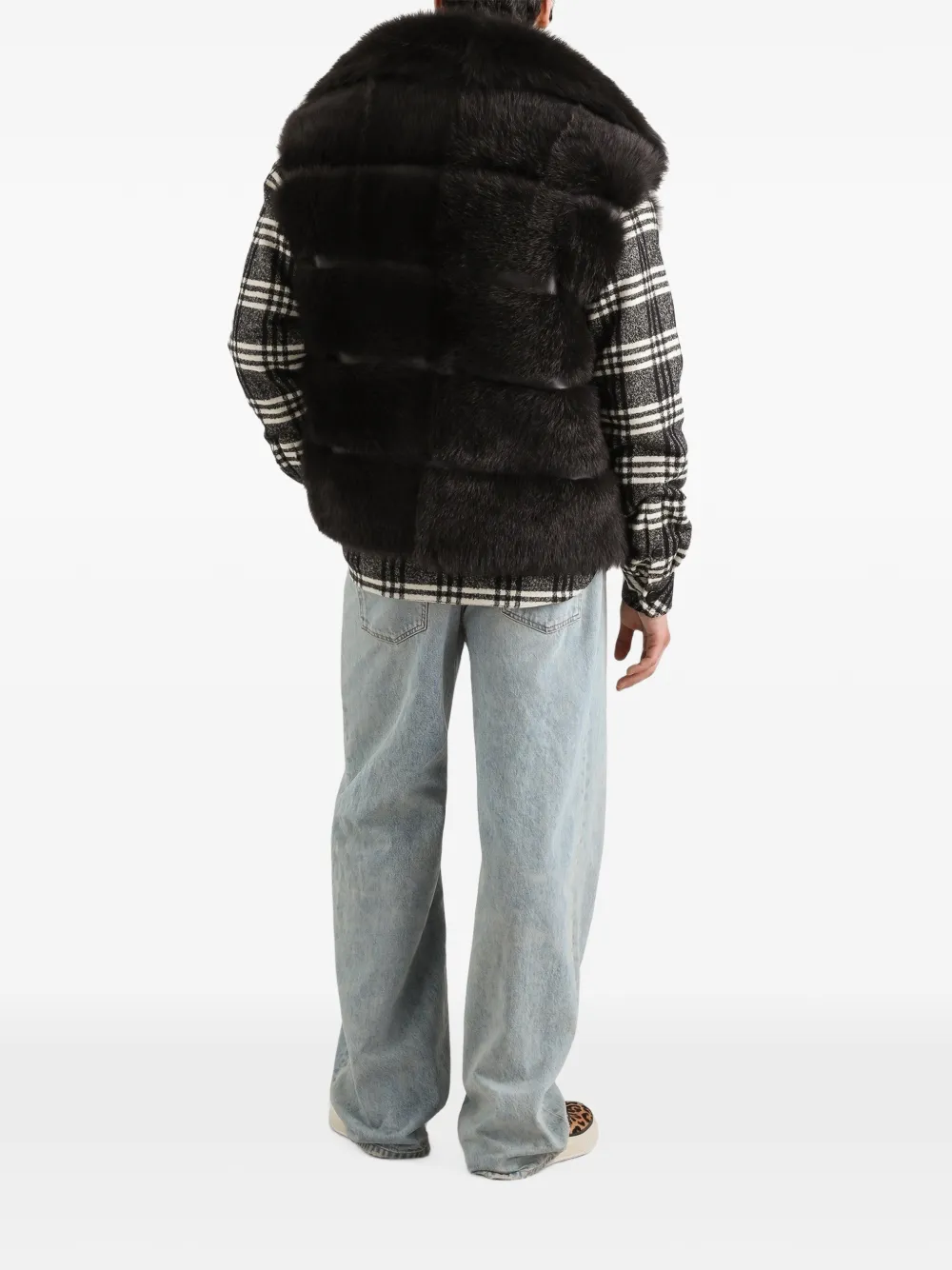 Dolce & Gabbana Geruit shirtjack van wolblend Zwart