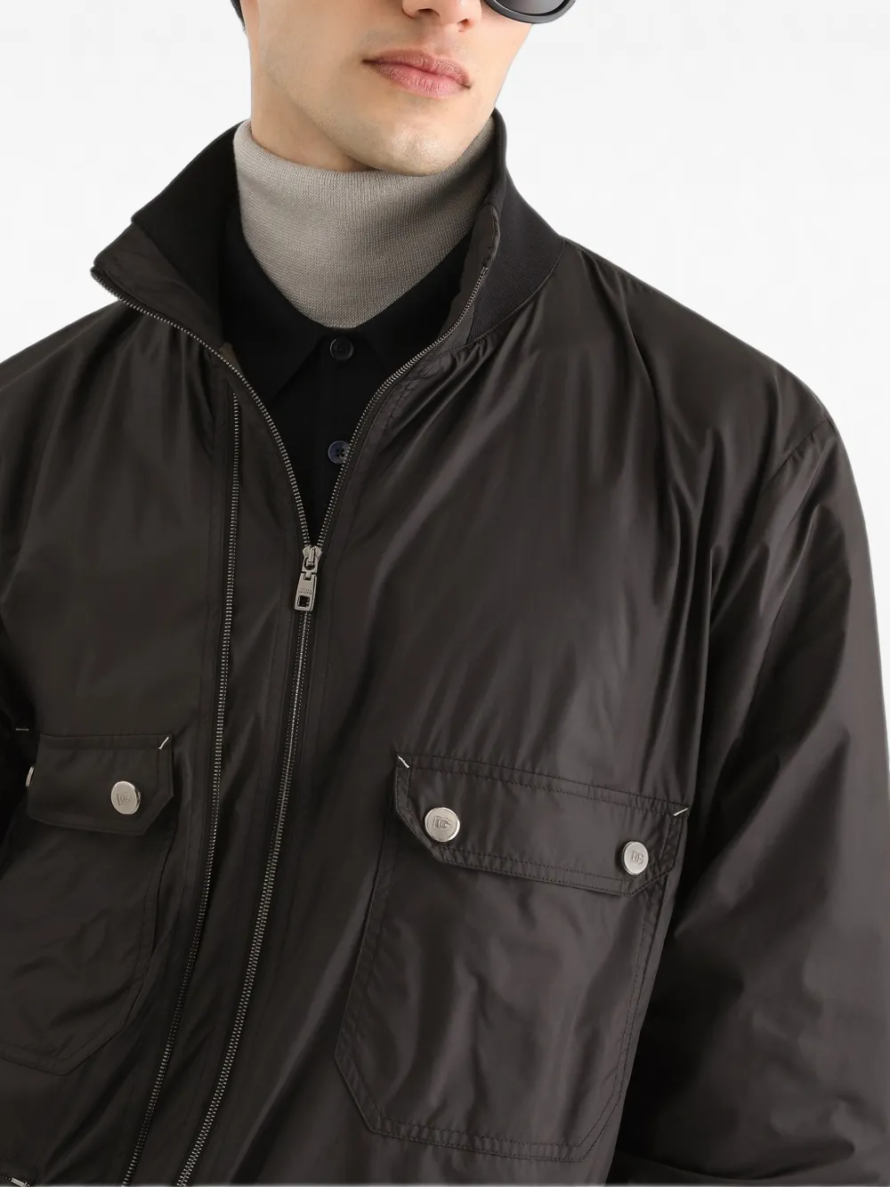 Dolce & Gabbana Gewatteerd nylon jack Zwart