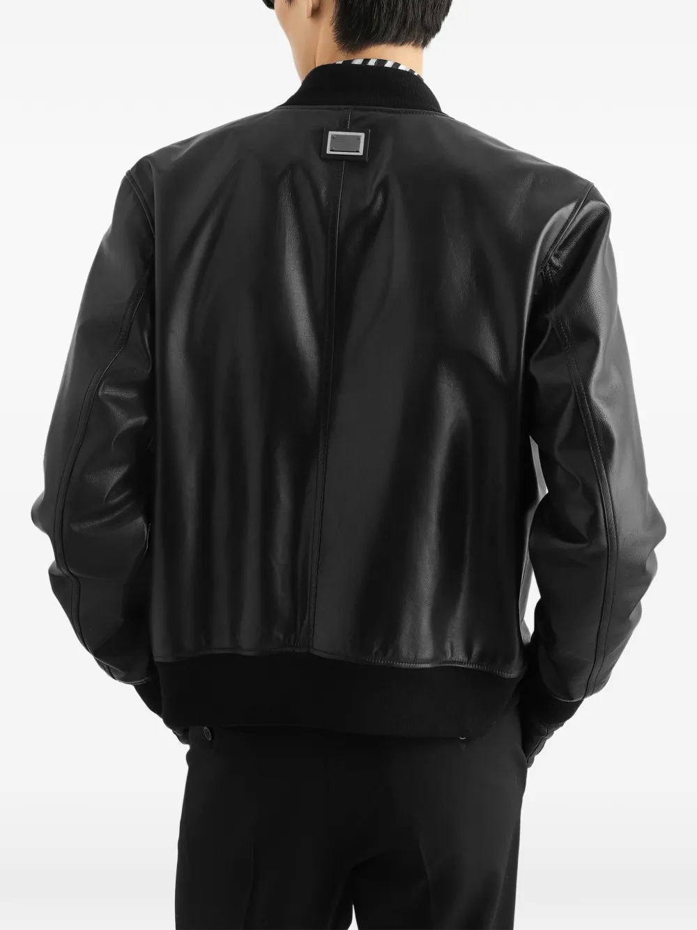 Dolce & Gabbana Kalfsleren bomberjack Zwart