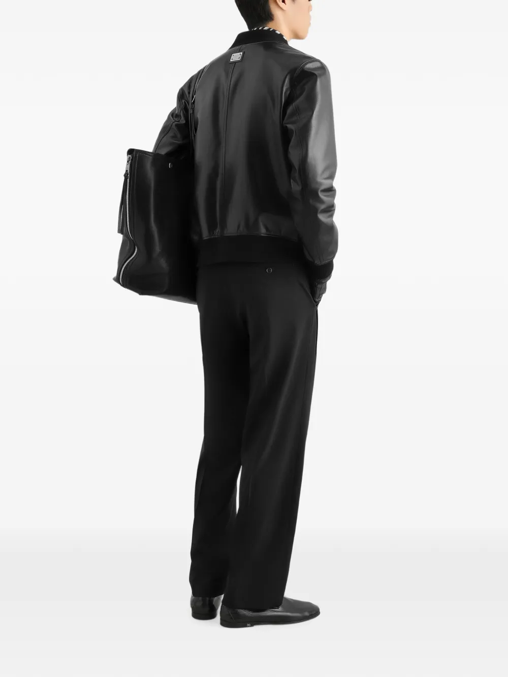 Dolce & Gabbana Kalfsleren bomberjack Zwart