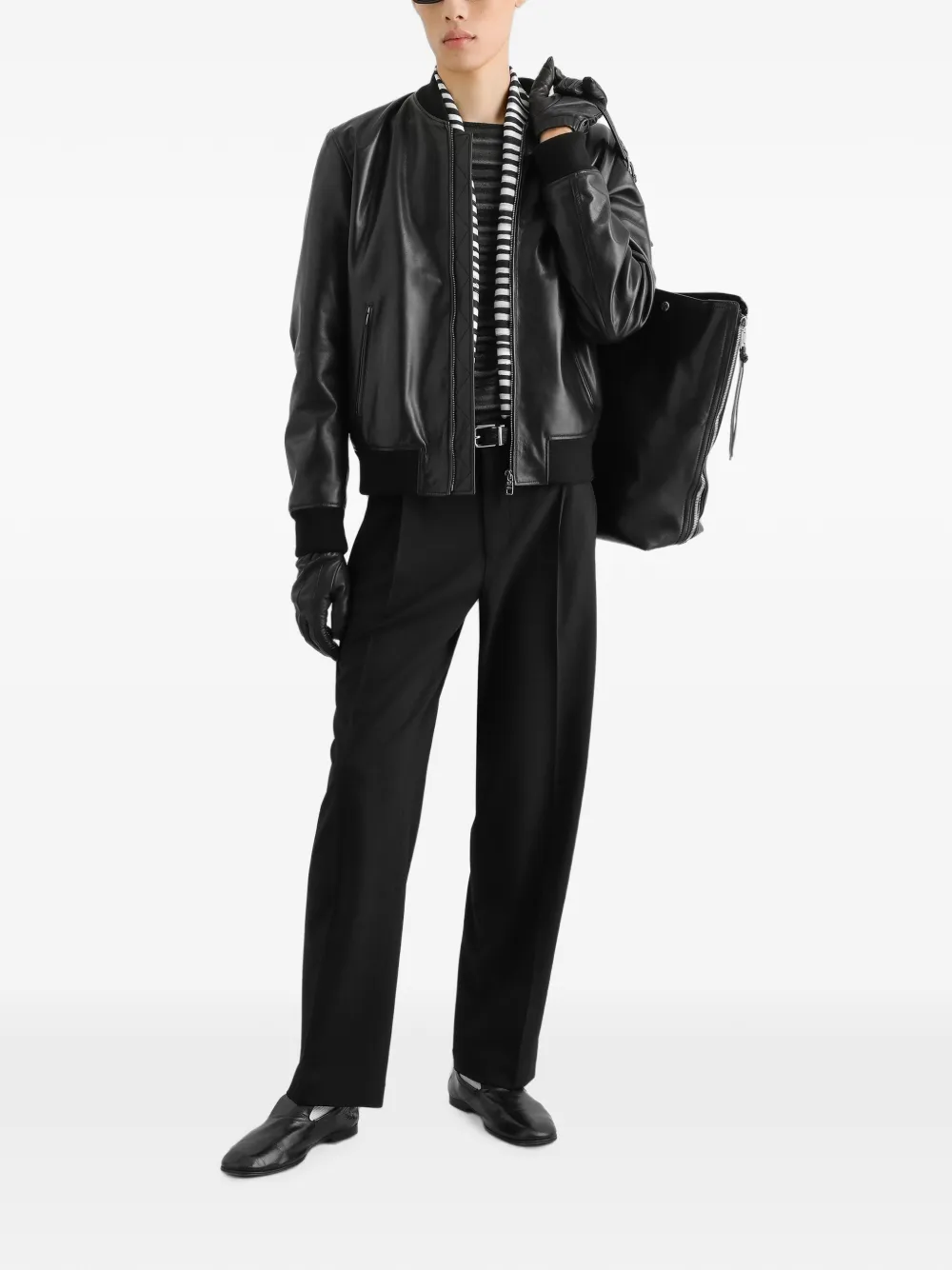 Dolce & Gabbana Kalfsleren bomberjack Zwart