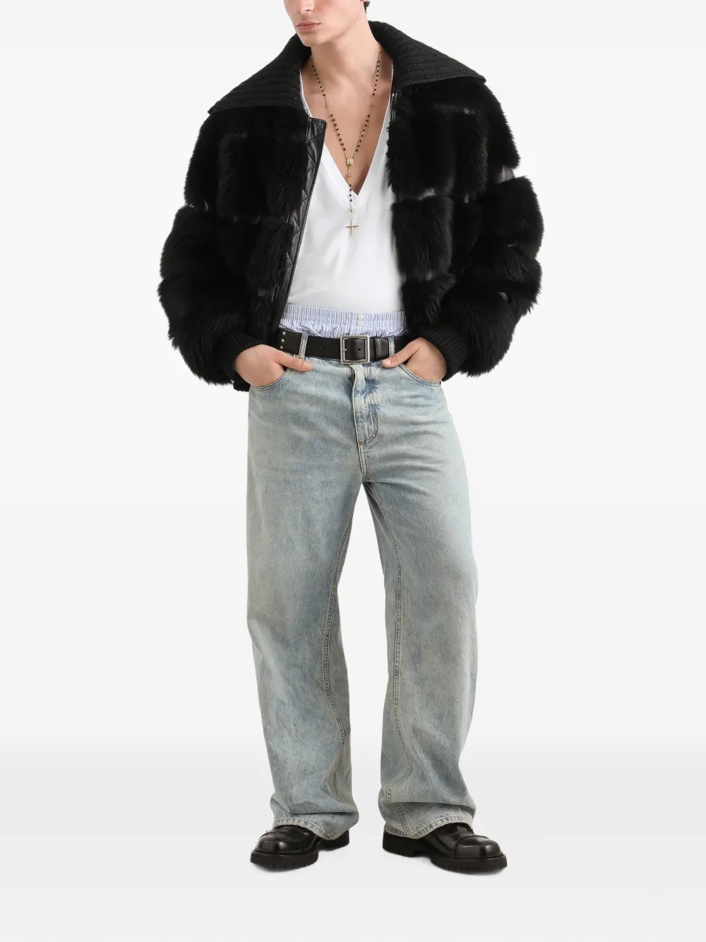 Dolce & Gabbana Bomberjack met bont Zwart