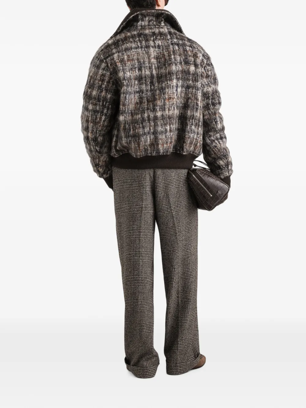 Dolce & Gabbana check-pattern bomber jacket Grijs