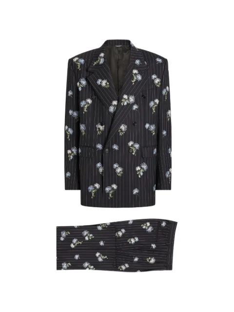 Dolce & Gabbana traje Palermo de lana con doble botonadura y bordado