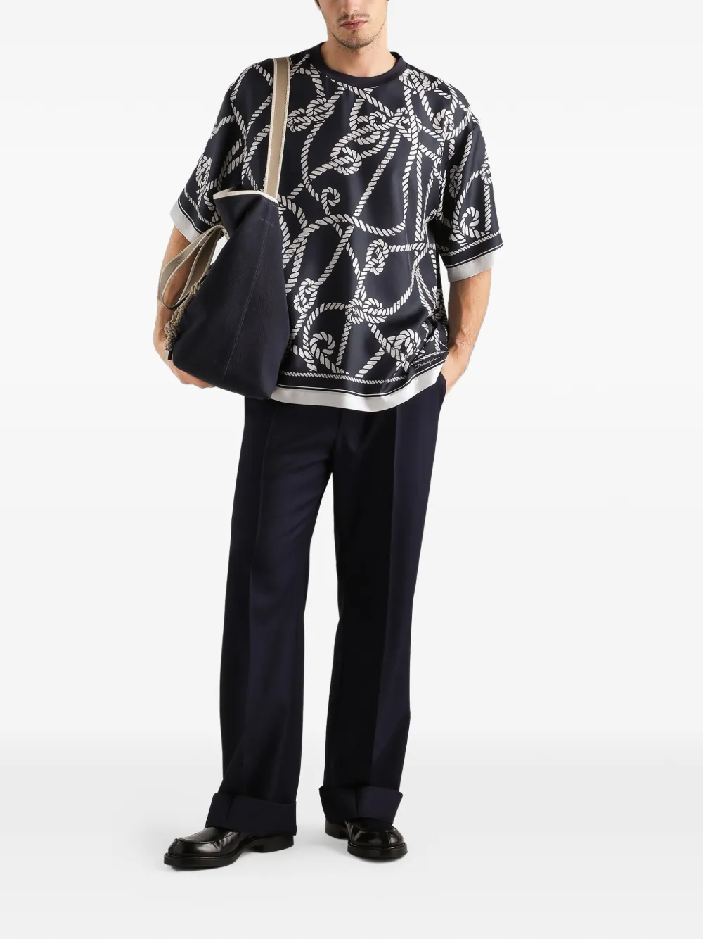 Dolce & Gabbana Broek van scheerwol Blauw
