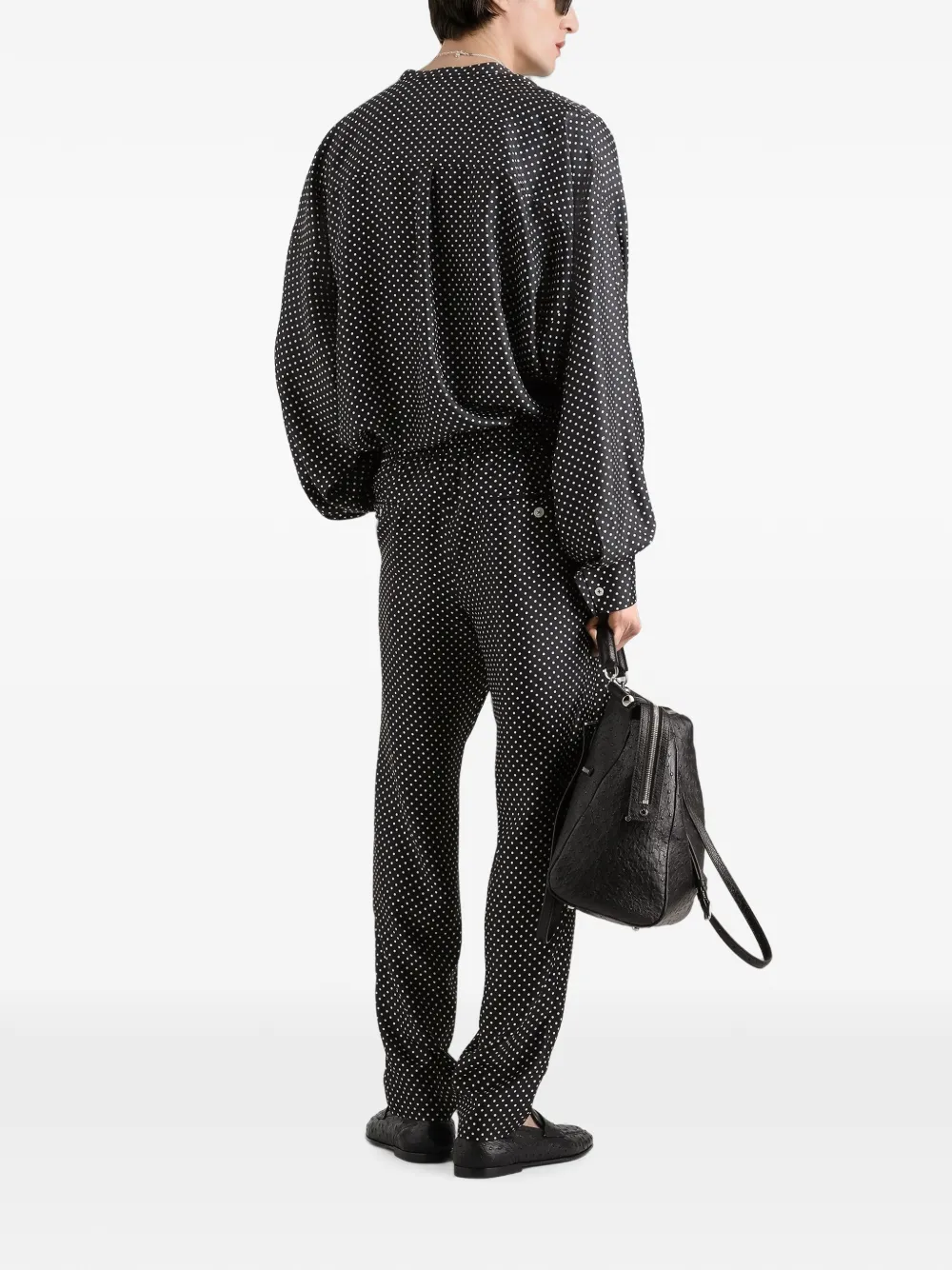  Dolce & Gabbana Polka Dot-print Silk Twill Trousers - Negro 