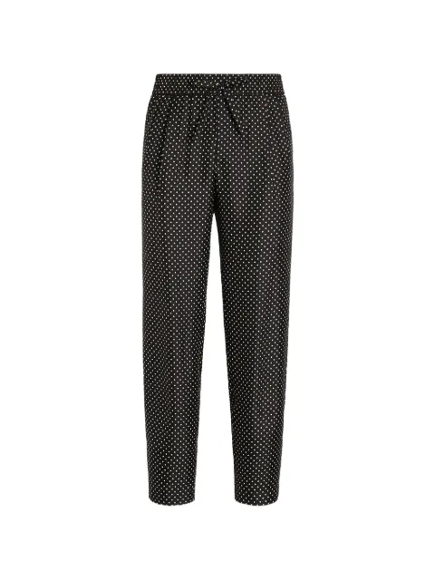 Dolce & Gabbana polka dot-print silk twill trousers