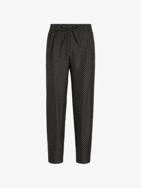 Dolce & Gabbana pantalones de seda con estampado de lunares