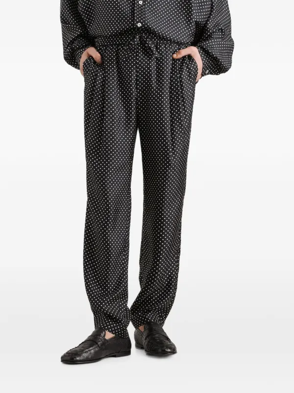 Dolce & Gabbana ポルカドット シルクパンツ | ブラック | FARFETCH JP