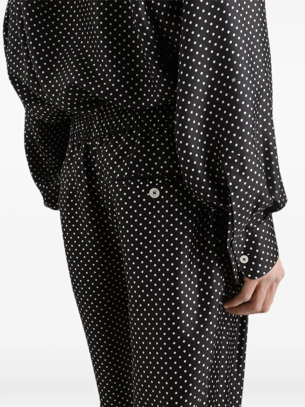 Dolce & Gabbana Zijde-will broek met stippen Zwart
