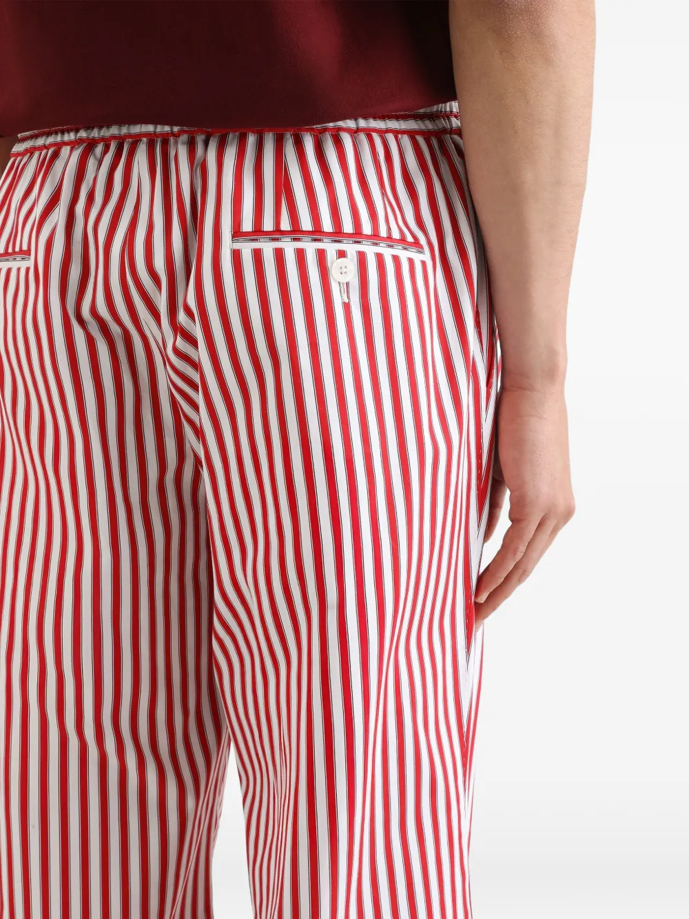 Dolce & Gabbana Gestreepte popeline broek Rood