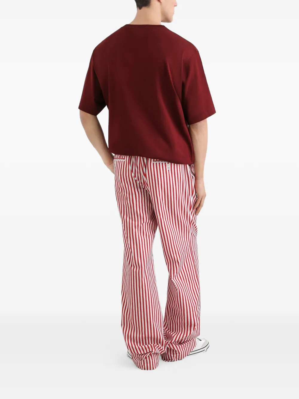 Dolce & Gabbana Gestreepte popeline broek Rood