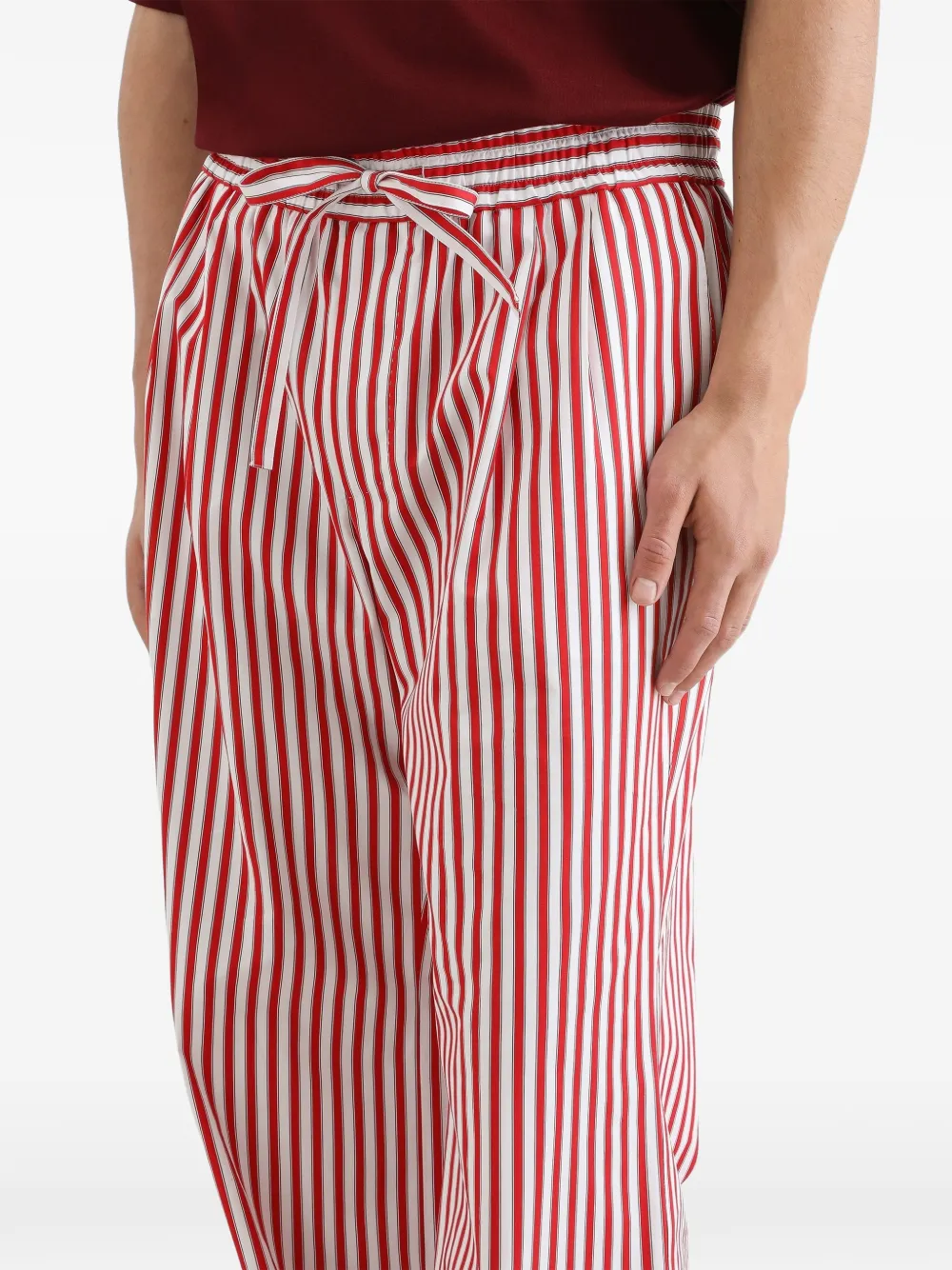 Dolce & Gabbana Gestreepte popeline broek Rood