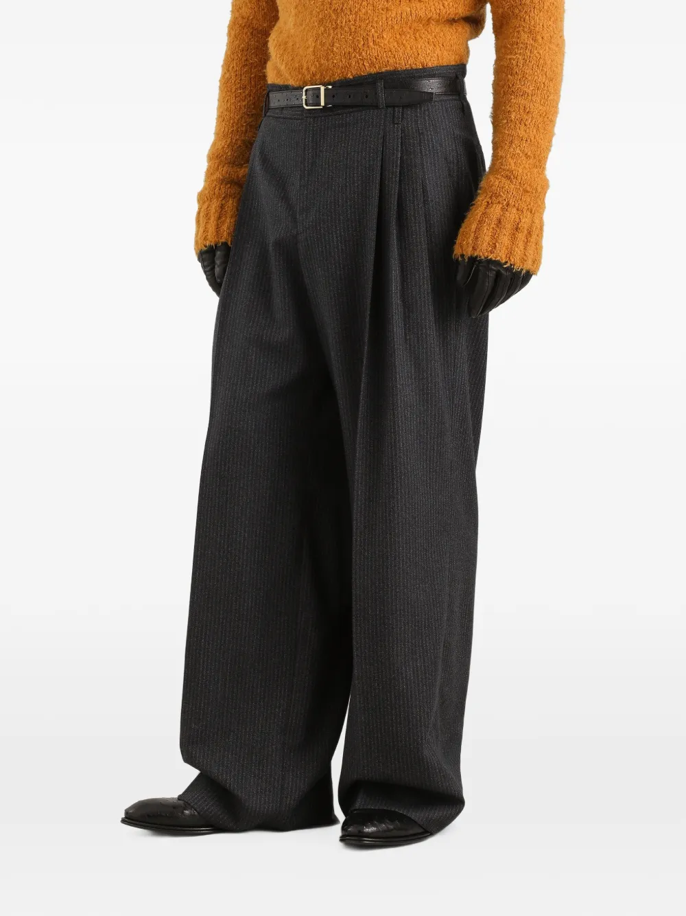 Dolce & Gabbana mouliné striped flannel trousers Grijs