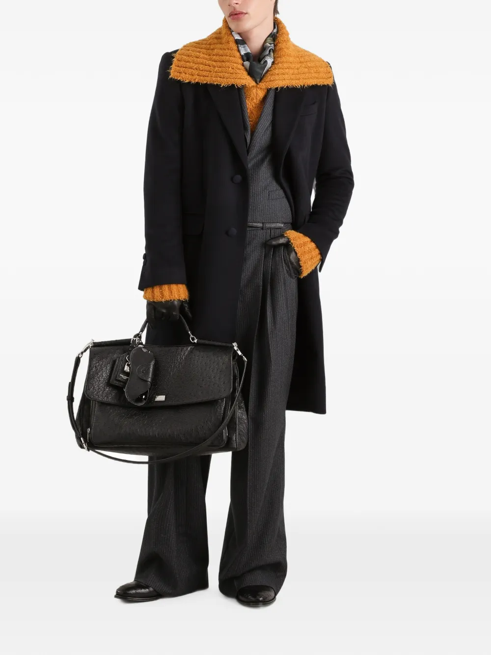 Dolce & Gabbana mouliné striped flannel trousers Grijs