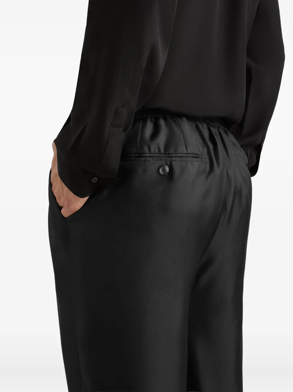 Dolce & Gabbana Zijden twill joggingbroek Zwart