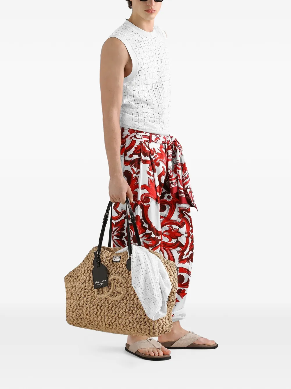 Dolce & Gabbana Broek met Majolica-print Wit
