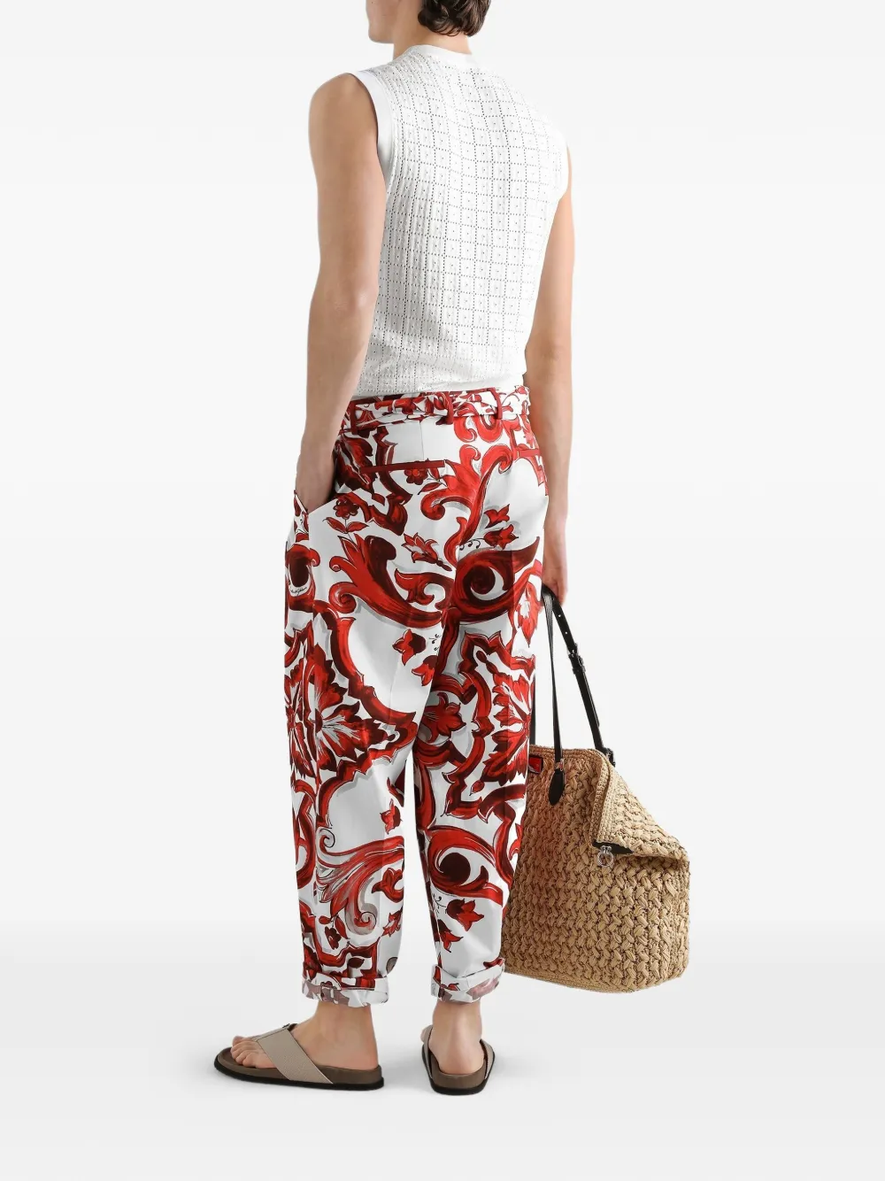 Dolce & Gabbana Broek met Majolica-print Wit