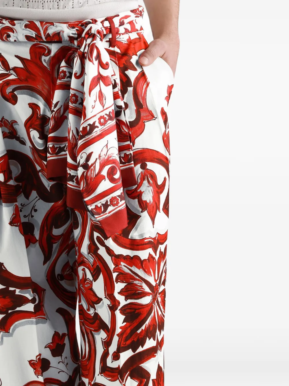 Dolce & Gabbana Broek met Majolica-print Wit