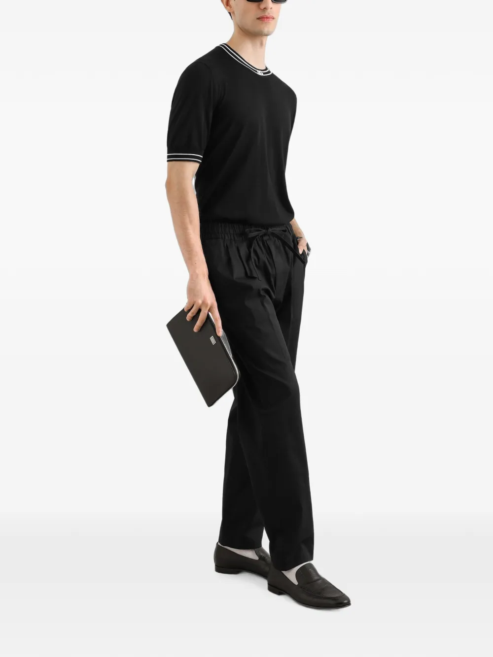 Dolce & Gabbana Katoenen gabardine joggingbroek Zwart