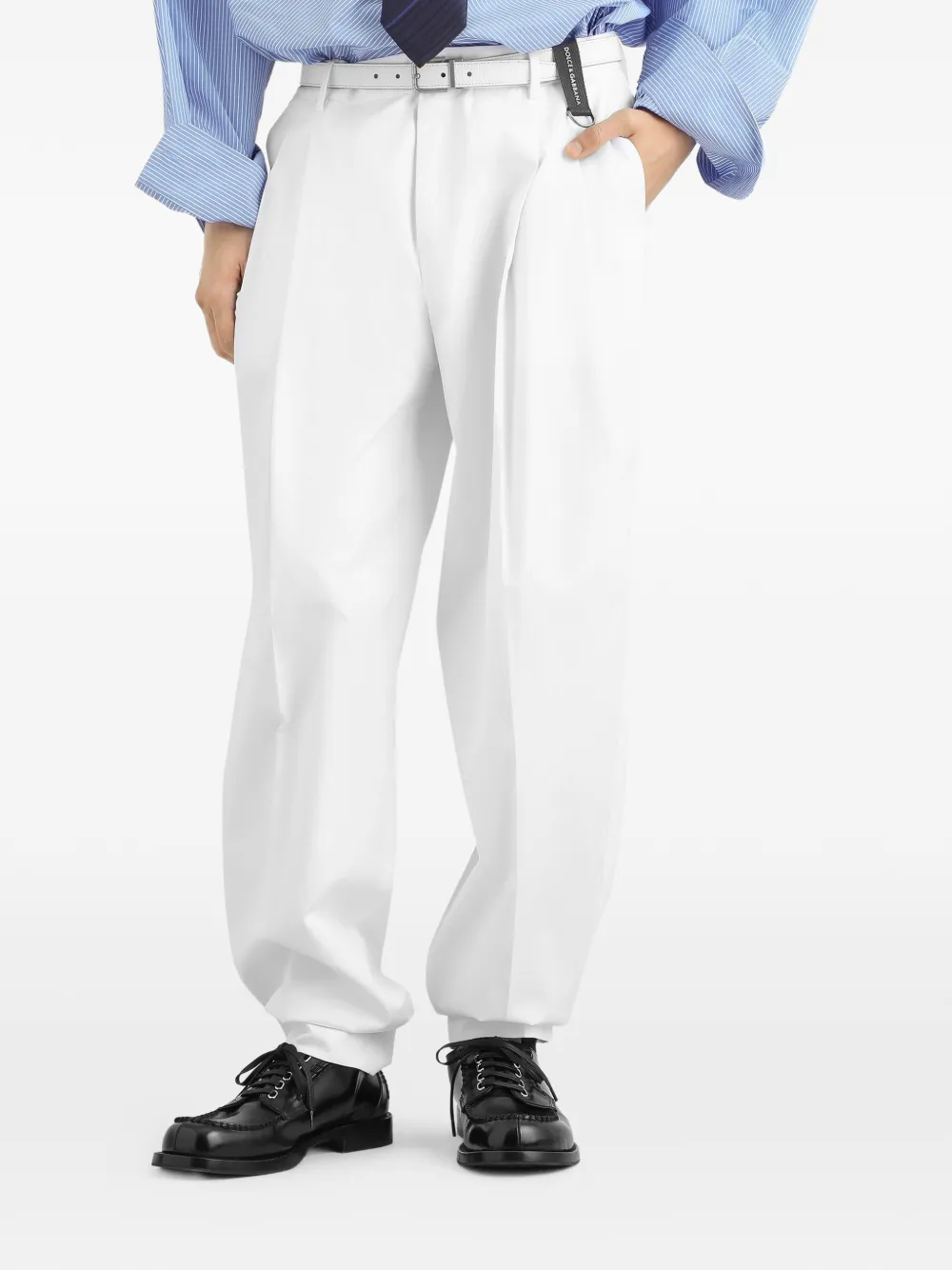 Dolce & Gabbana Katoenen gabardine pantalon Wit