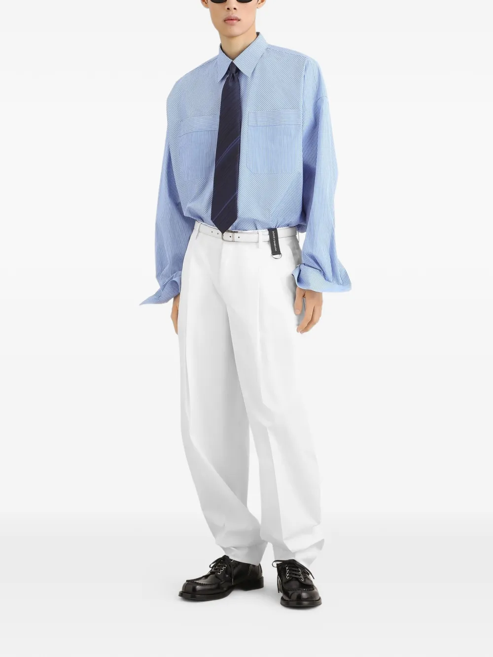 Dolce & Gabbana Katoenen gabardine pantalon Wit