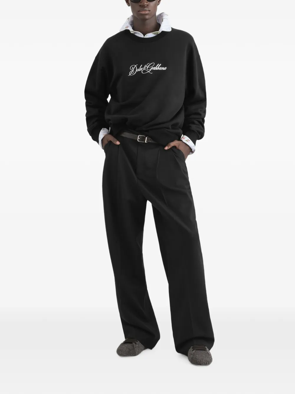 Dolce & Gabbana Gabardine broek van scheerwol Zwart