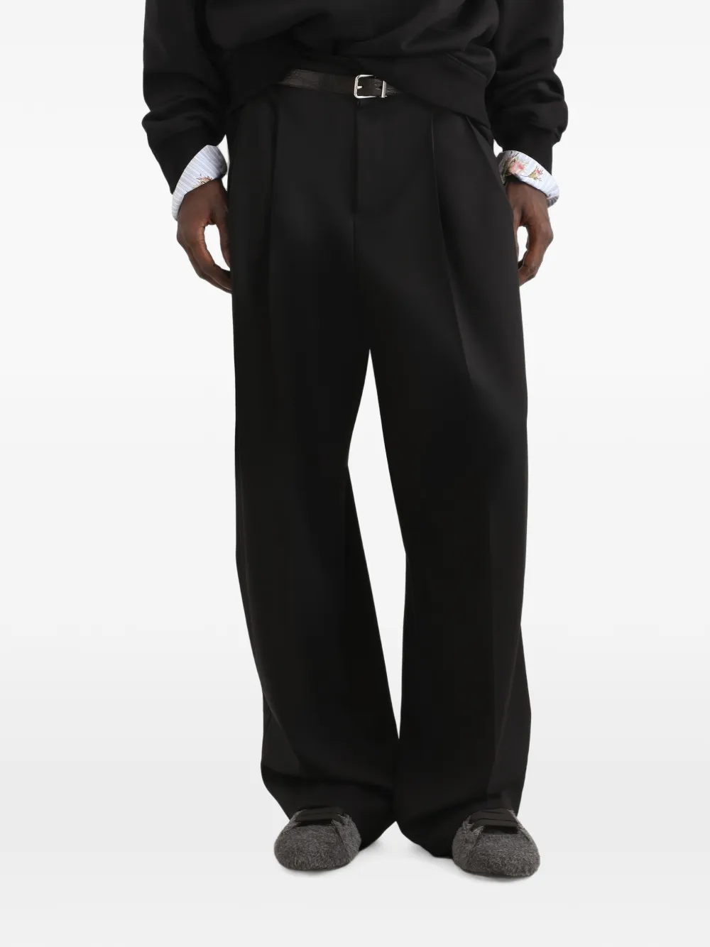 Dolce & Gabbana Gabardine broek van scheerwol Zwart