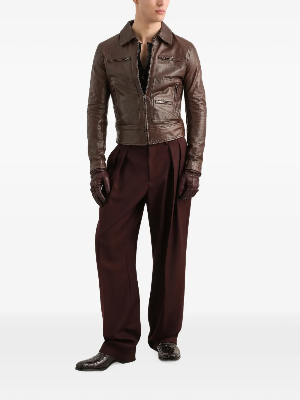 Dolce & Gabbana wool gabardine trousers Bruin