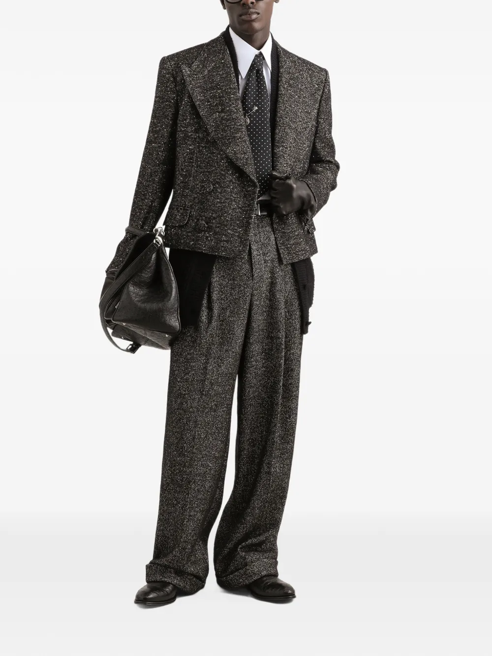 Dolce & Gabbana textured wool-blend trousers Grijs