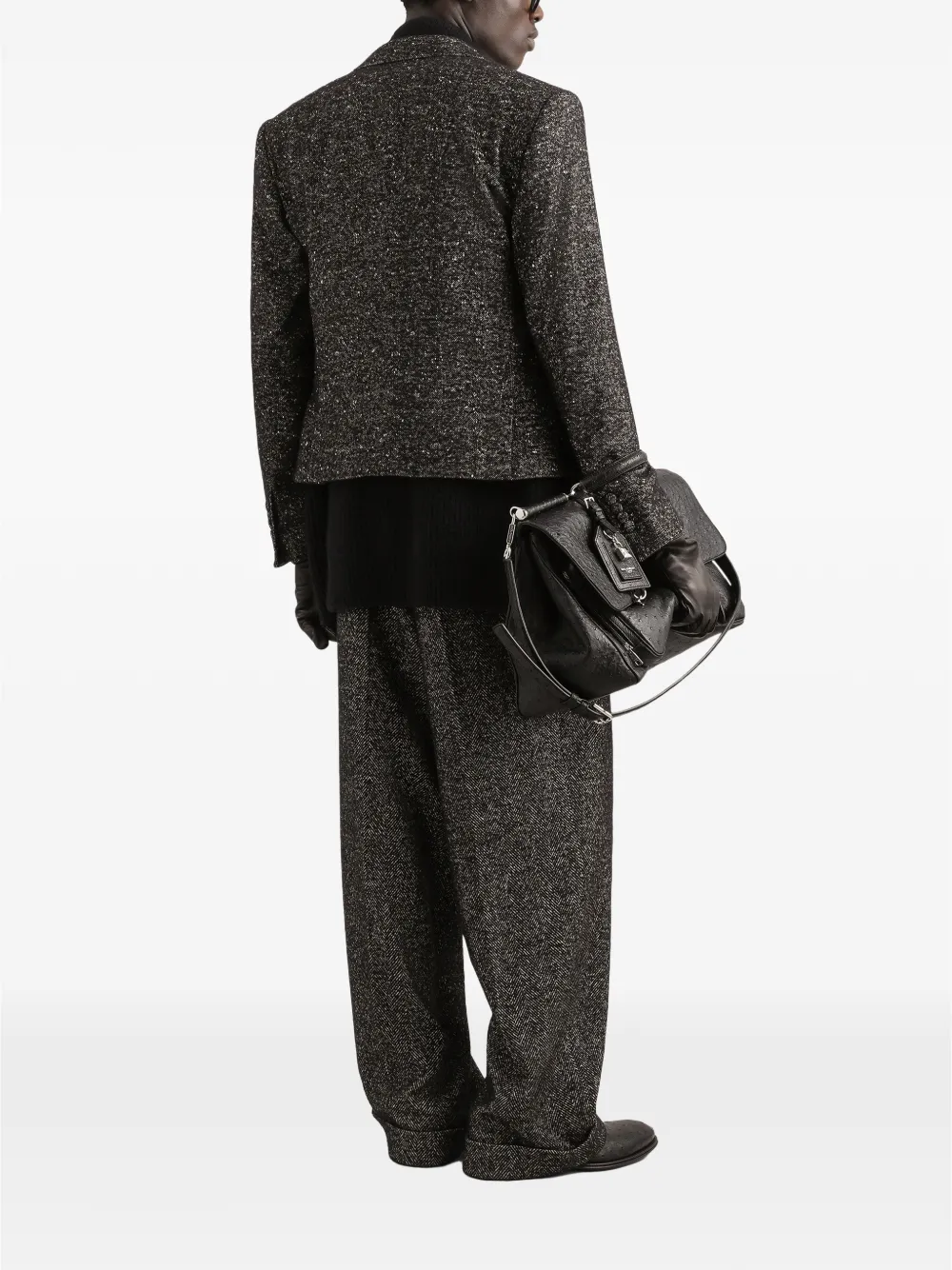 Dolce & Gabbana textured wool-blend trousers Grijs