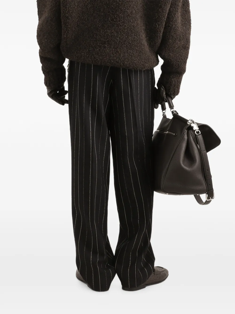 Dolce & Gabbana Krijtstreepbroek van scheerwol Zwart