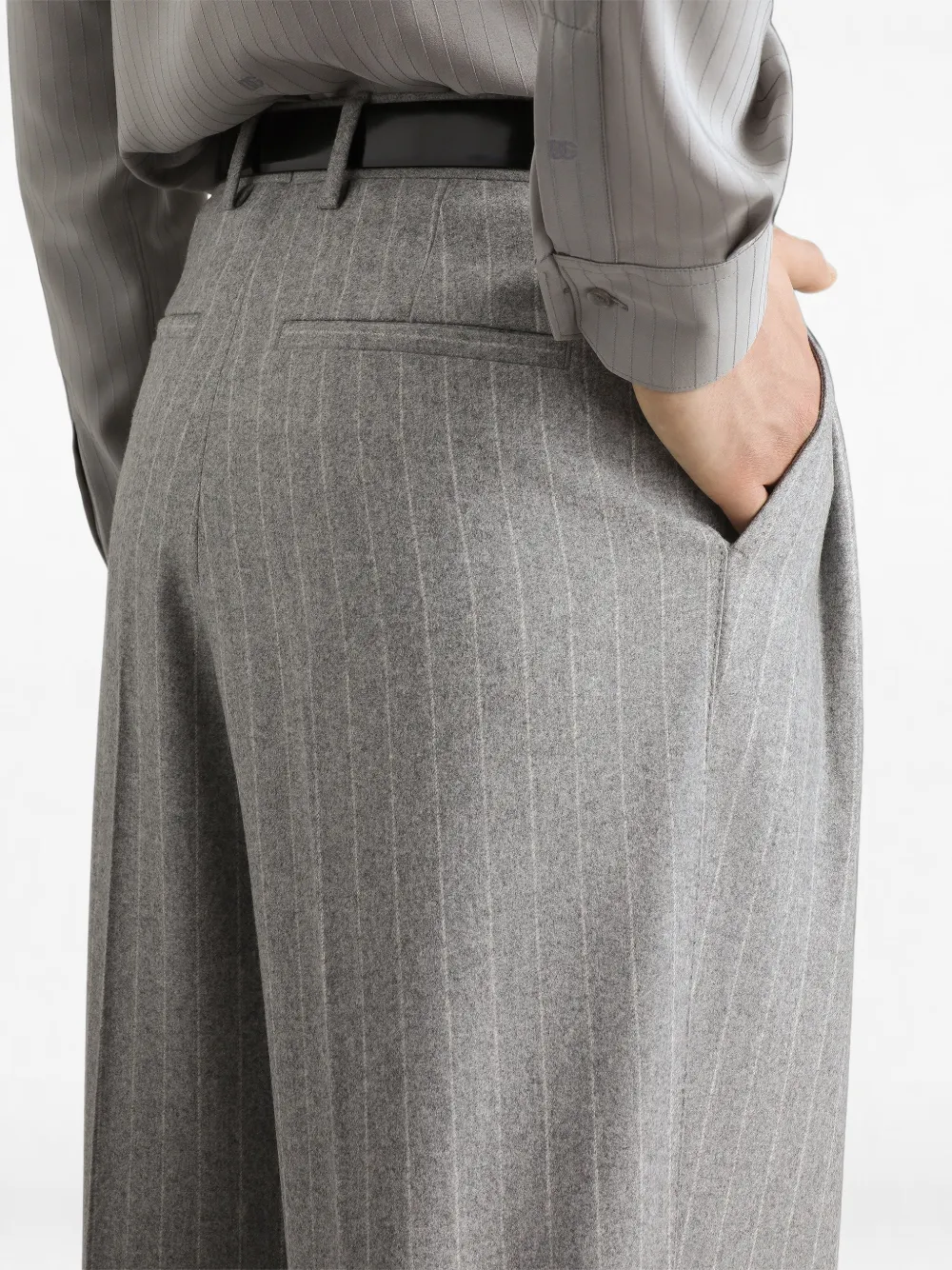 Dolce & Gabbana Flanellen chino met krijtstreep Grijs