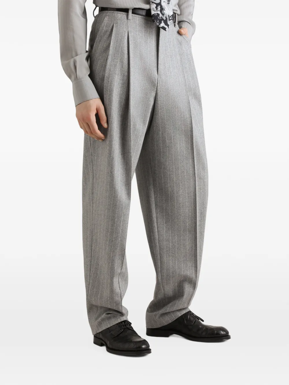 Dolce & Gabbana Flanellen chino met krijtstreep Grijs