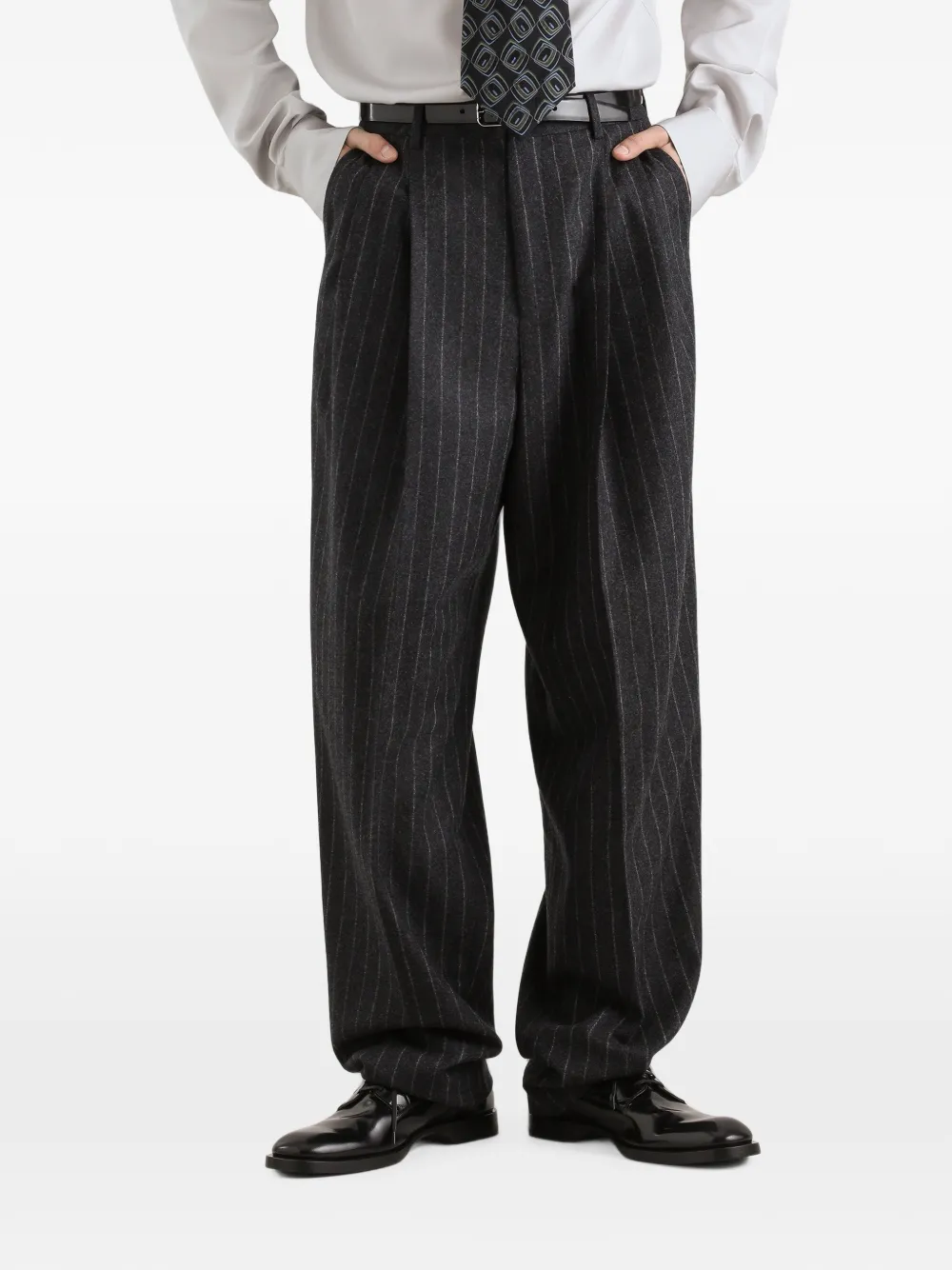 Dolce & Gabbana Flanellen chino met krijtstreep Grijs