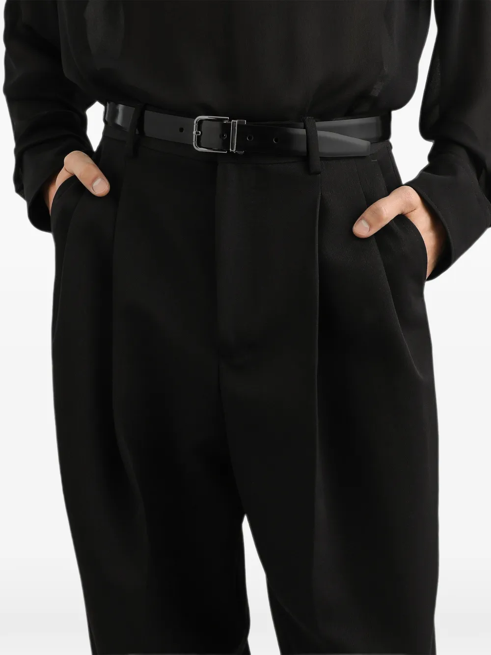 Dolce & Gabbana Wollen gabardine broek Zwart