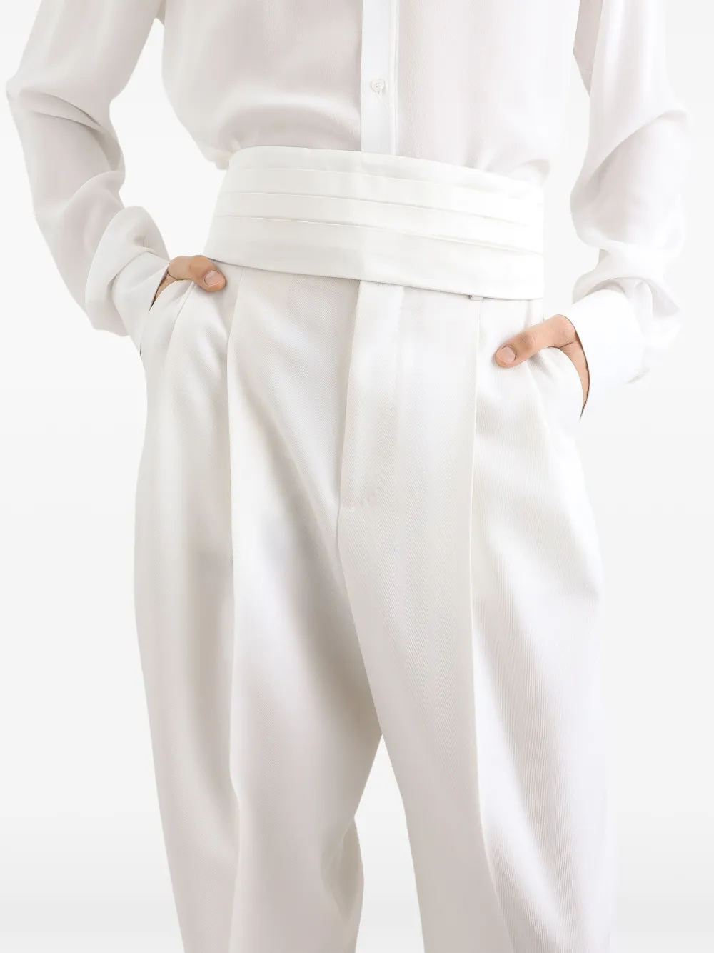 Dolce & Gabbana Wollen smoking broek Wit