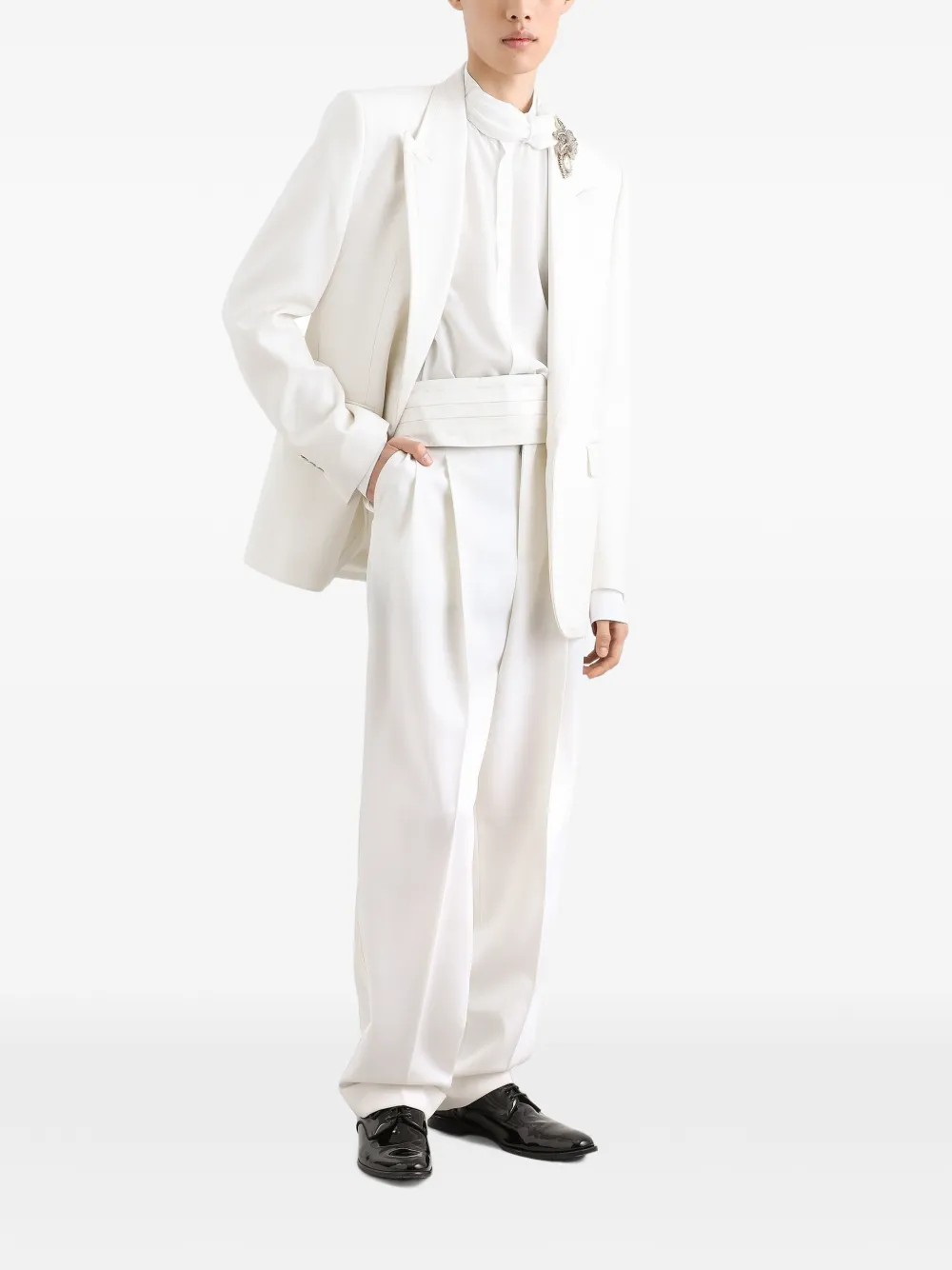 Dolce & Gabbana Wollen smoking broek Wit