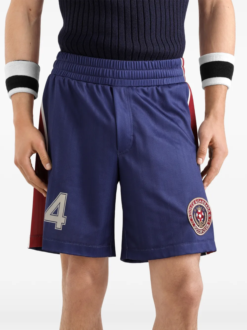 Dolce & Gabbana Gestreepte jersey bermuda shorts Blauw