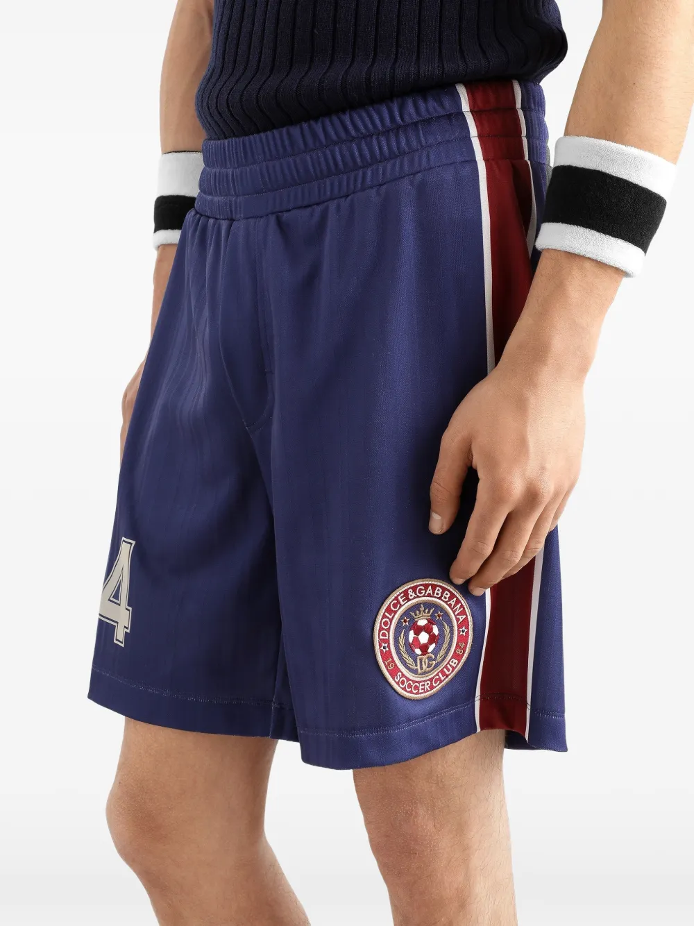 Dolce & Gabbana Gestreepte jersey bermuda shorts Blauw