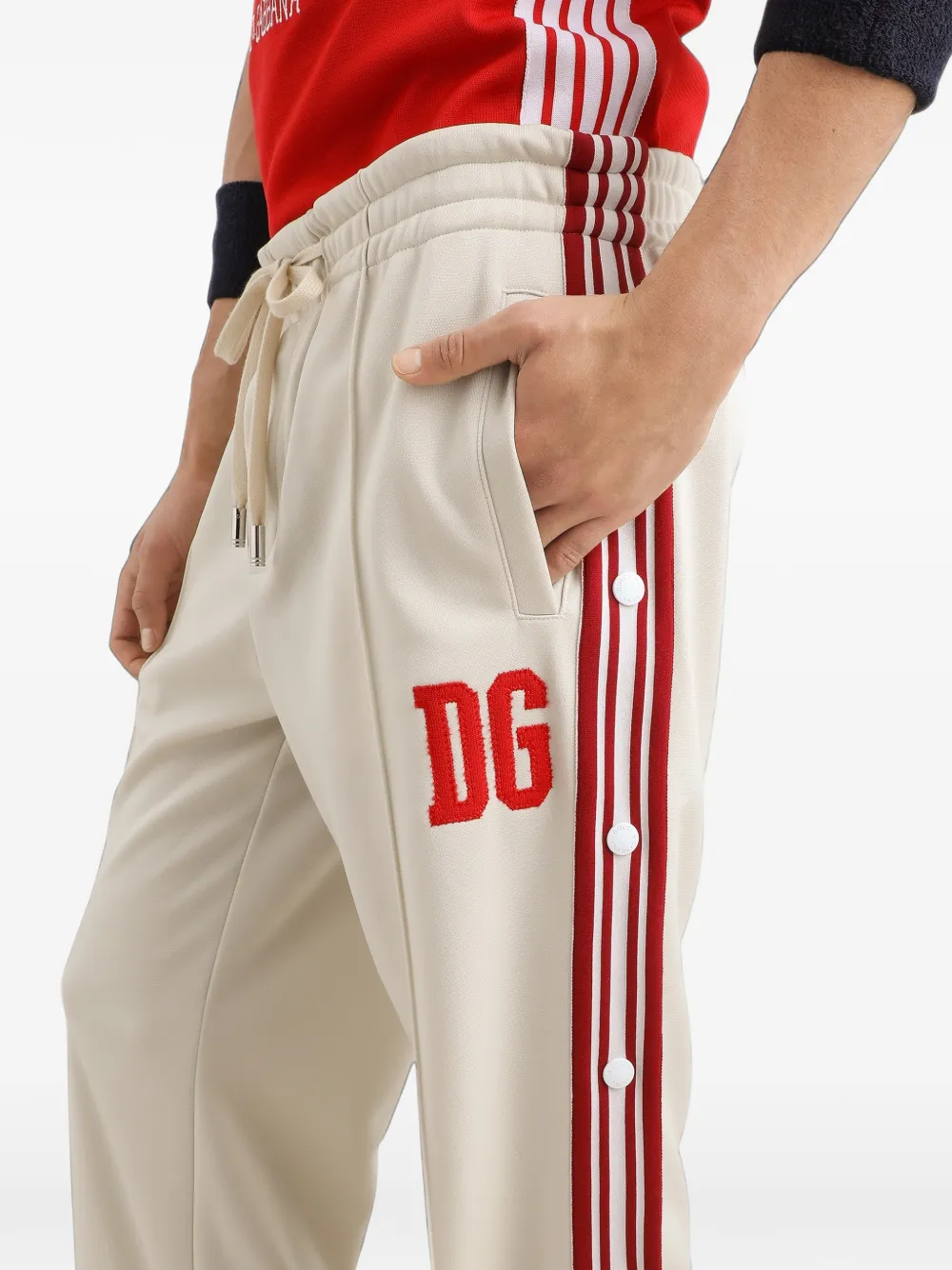 Dolce & Gabbana Technische piqué joggingbroek Wit