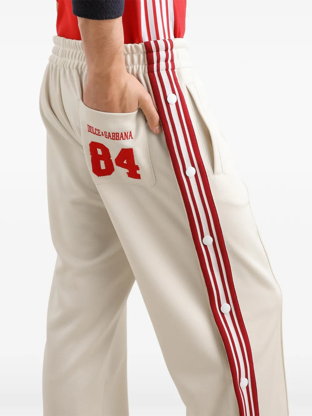 Dolce & Gabbana Technische piqué joggingbroek Wit