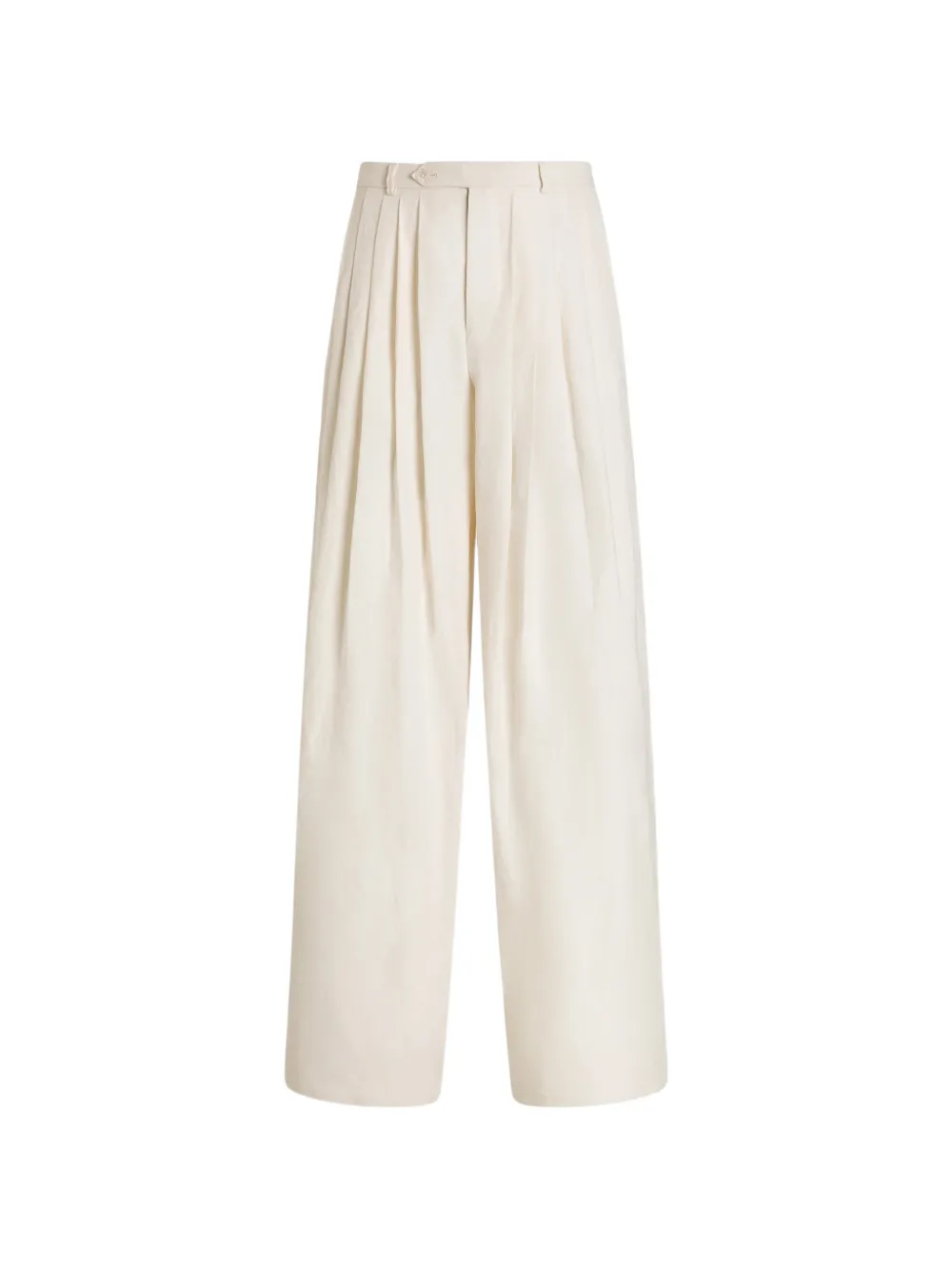 Dolce & Gabbana cotton linen trousers with pleats - Neutrals