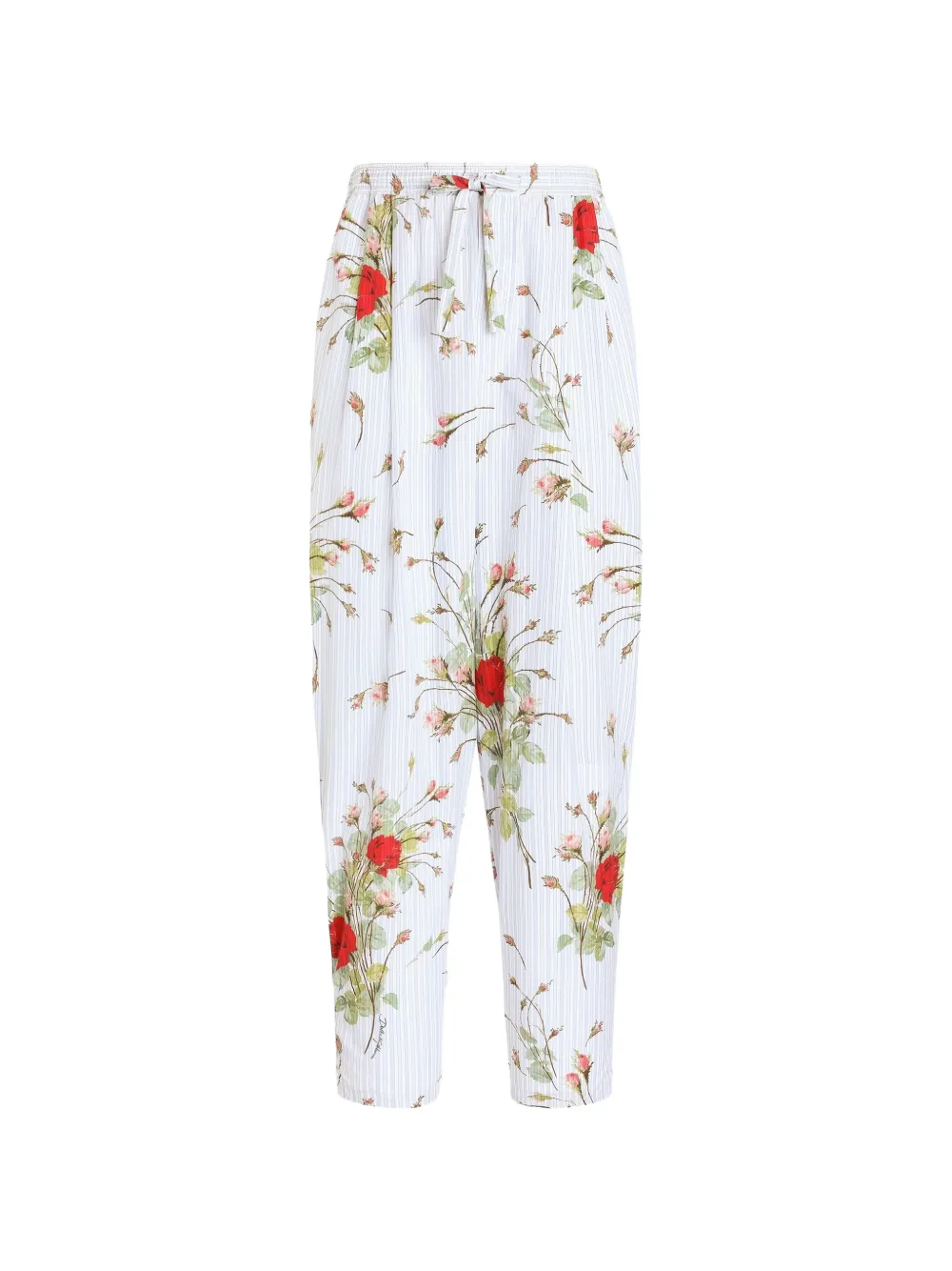 Dolce & Gabbana Kleine Vanity Hose aus Popeline mit Rosen-Print - Weiß