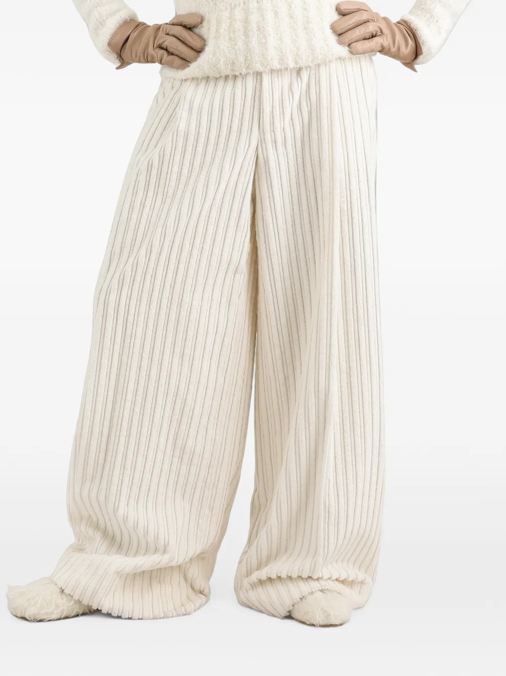 Dolce & Gabbana Ribfluwelen broek Wit