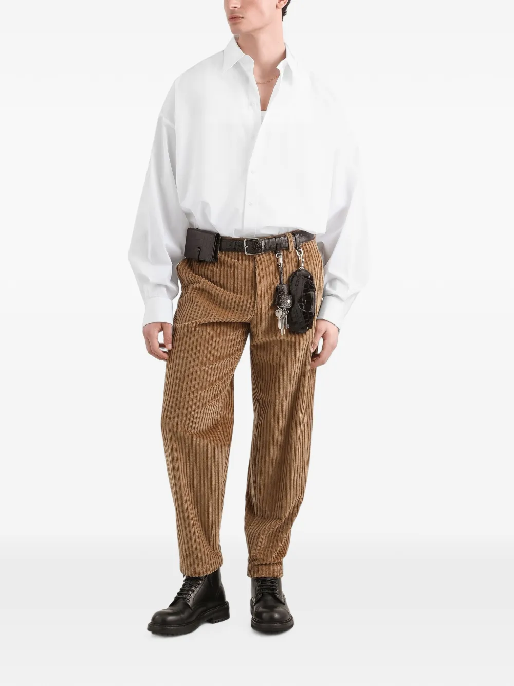 Dolce & Gabbana Ribfluwelen broek Beige