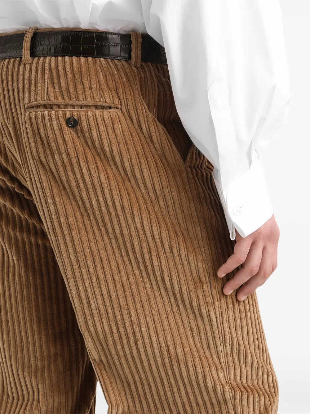 Dolce & Gabbana Ribfluwelen broek Beige