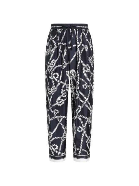 Dolce & Gabbana Marina-print silk twill Vanity trousers
