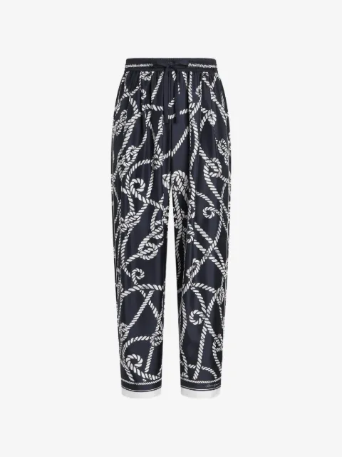 Dolce & Gabbana pantalon Vanity en twill de soie à imprimé Marina