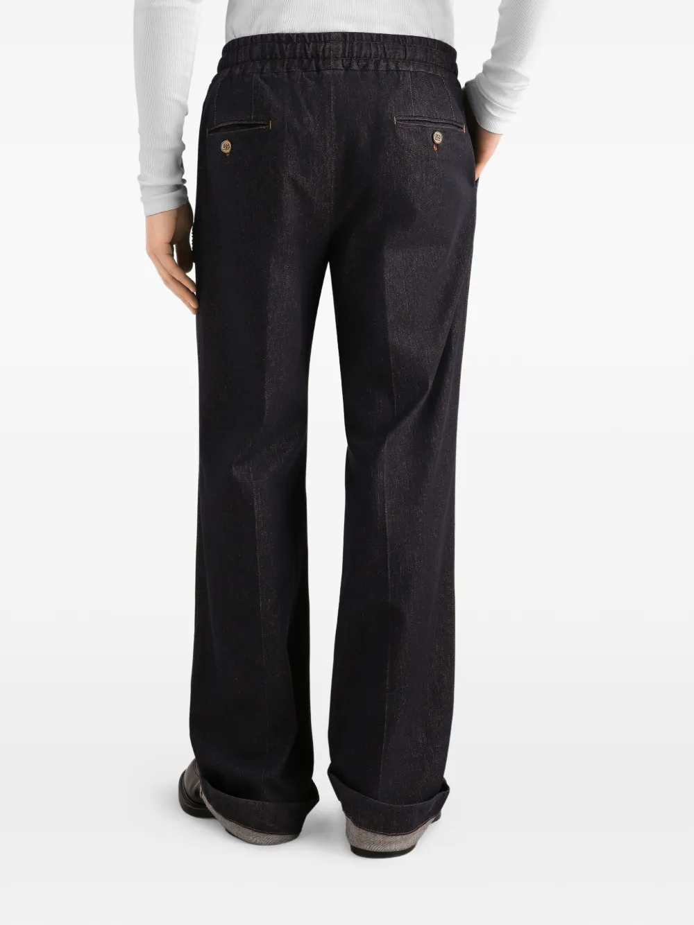 Dolce & Gabbana Denim joggingbroek met patch Blauw